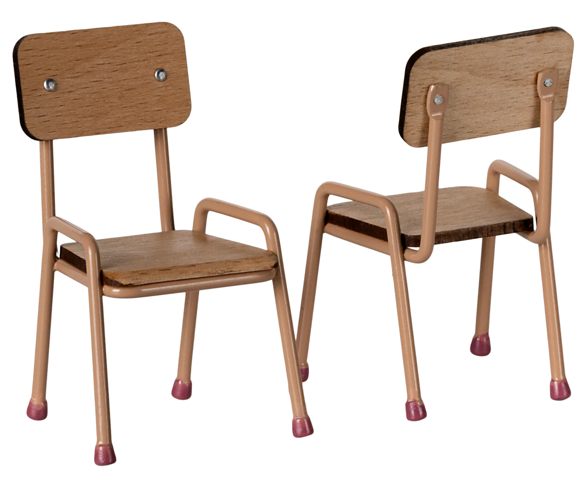 Maileg - Tafel- en stoelenset Muis - Donker poeder