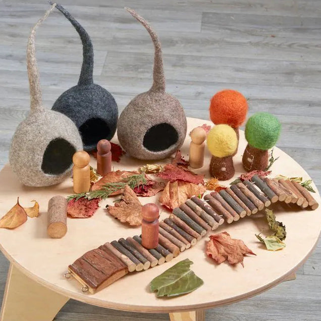 Cosy - Vilten sprookjeshuisjes – set van 3