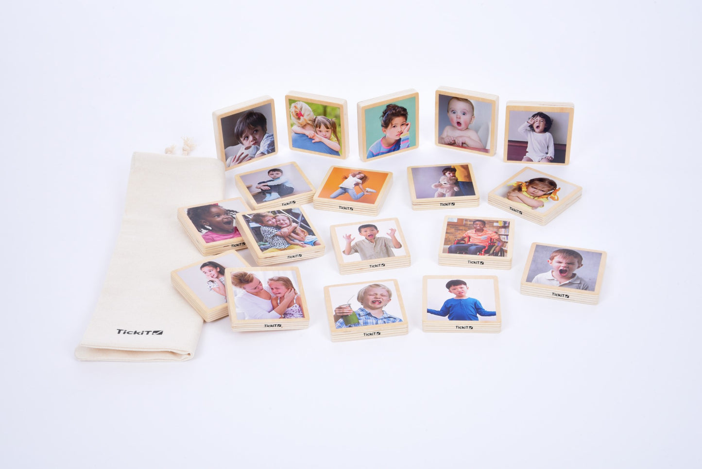 Tickit - My Emotions Houten Tegels Set van 18