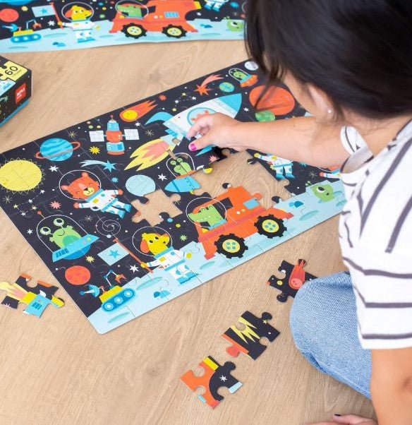 Apli Kids - Ruimte Glow in the dark puzzel 60 - delig + poster - Playlaan