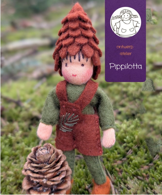 Atelier Pippilotta - Atelier Pippilotta - Twee dennenappelkinderen - Knutselpakket - Playlaan