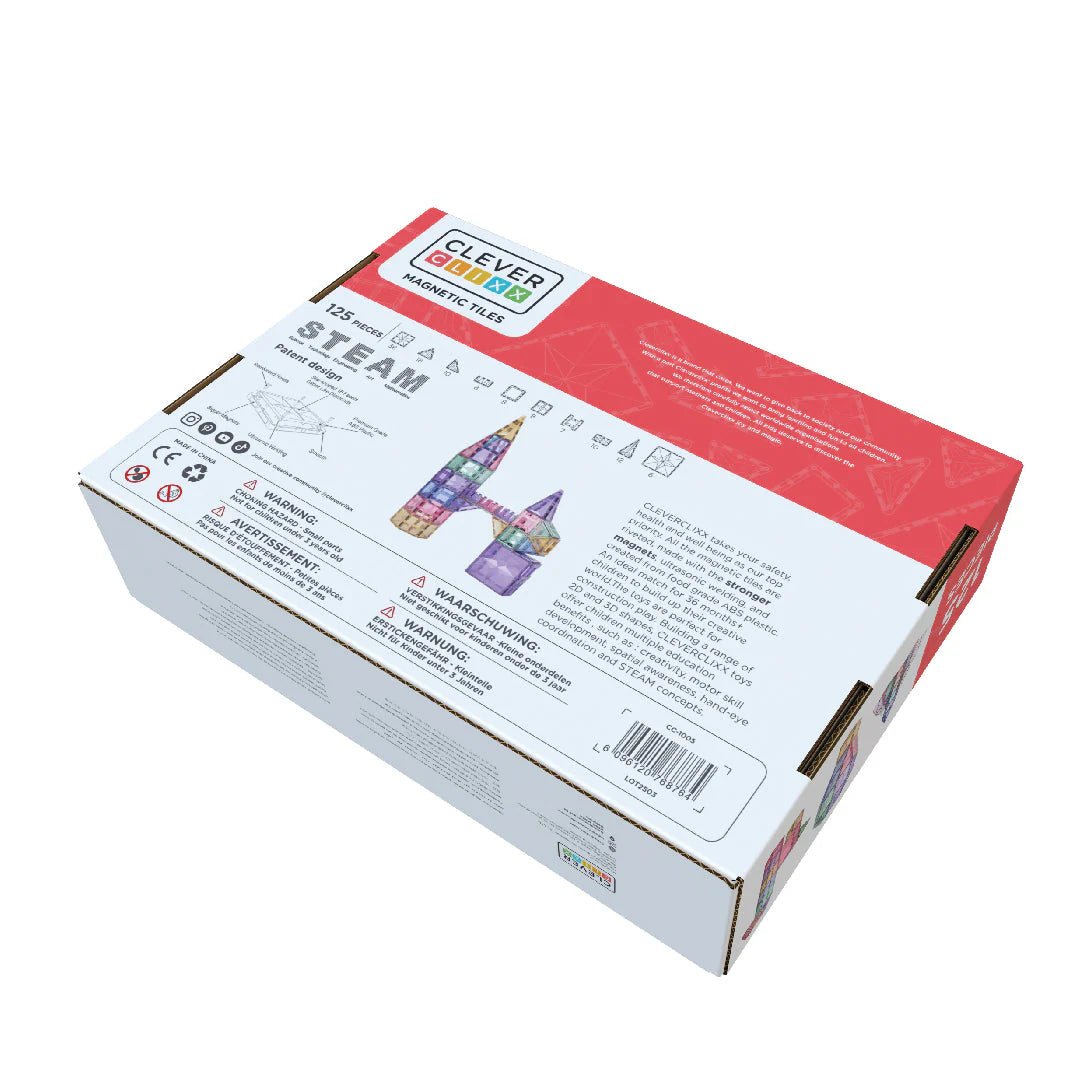 Cleverclixx - Creative Pack Pastel 125 stuks - Magnetisch Bouwspeelgoed - Playlaan
