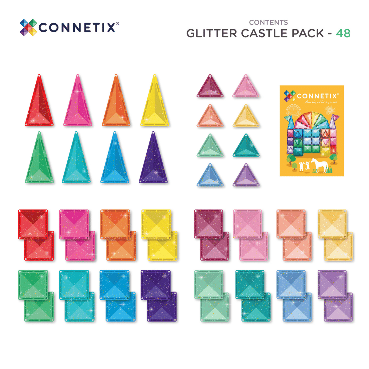 Connetix - Connetix - Glitter Castle Pack 48st - Playlaan