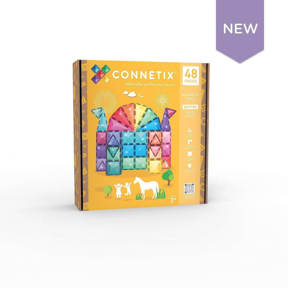 Connetix - Connetix - Glitter Castle Pack 48st - Playlaan