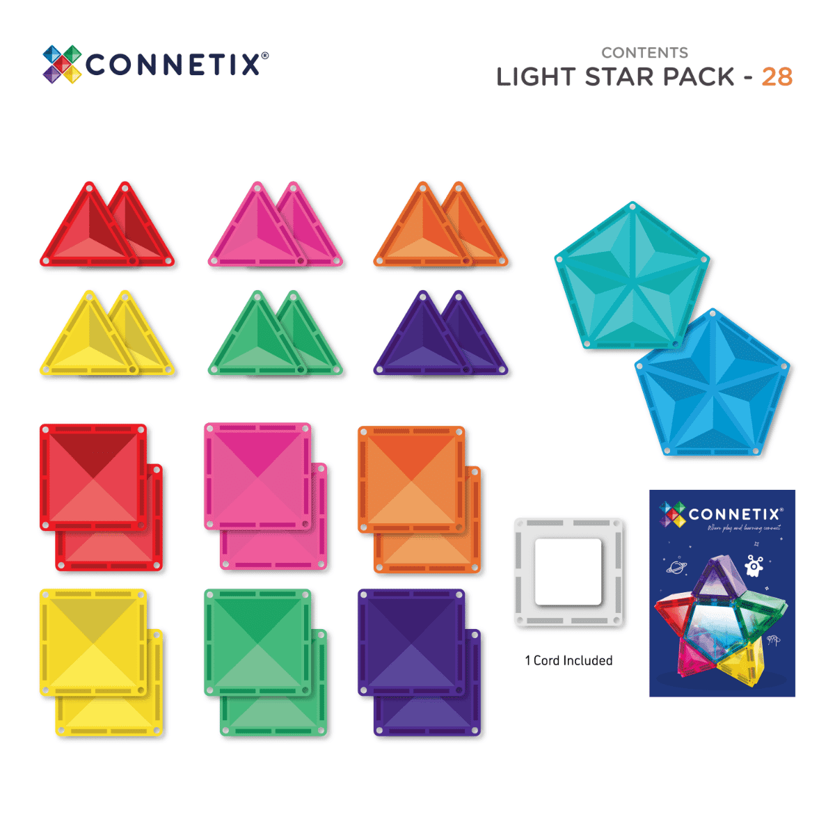Connetix - Connetix - Light Star Pack 28st - Playlaan