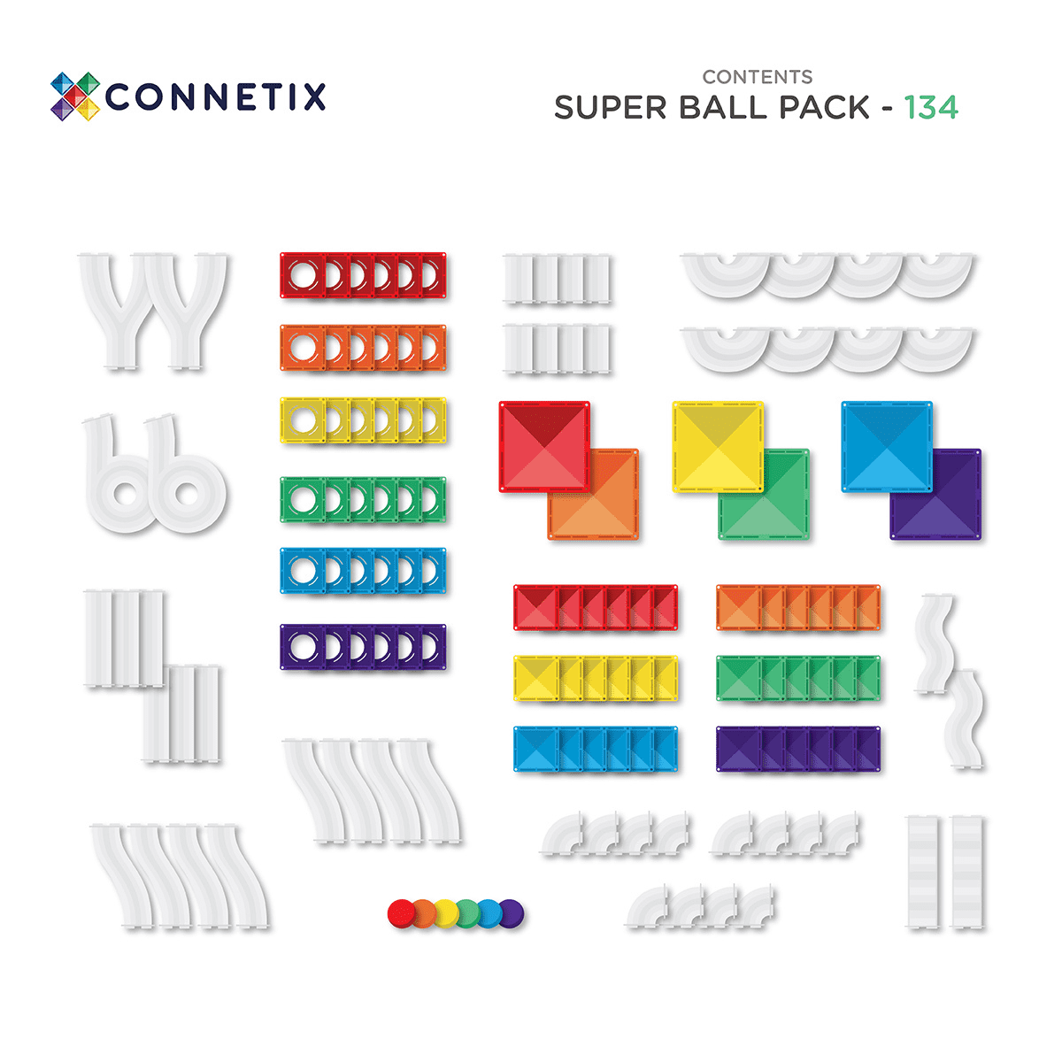 Connetix - Connetix - Super Ball Run Pack 134stuks - Playlaan