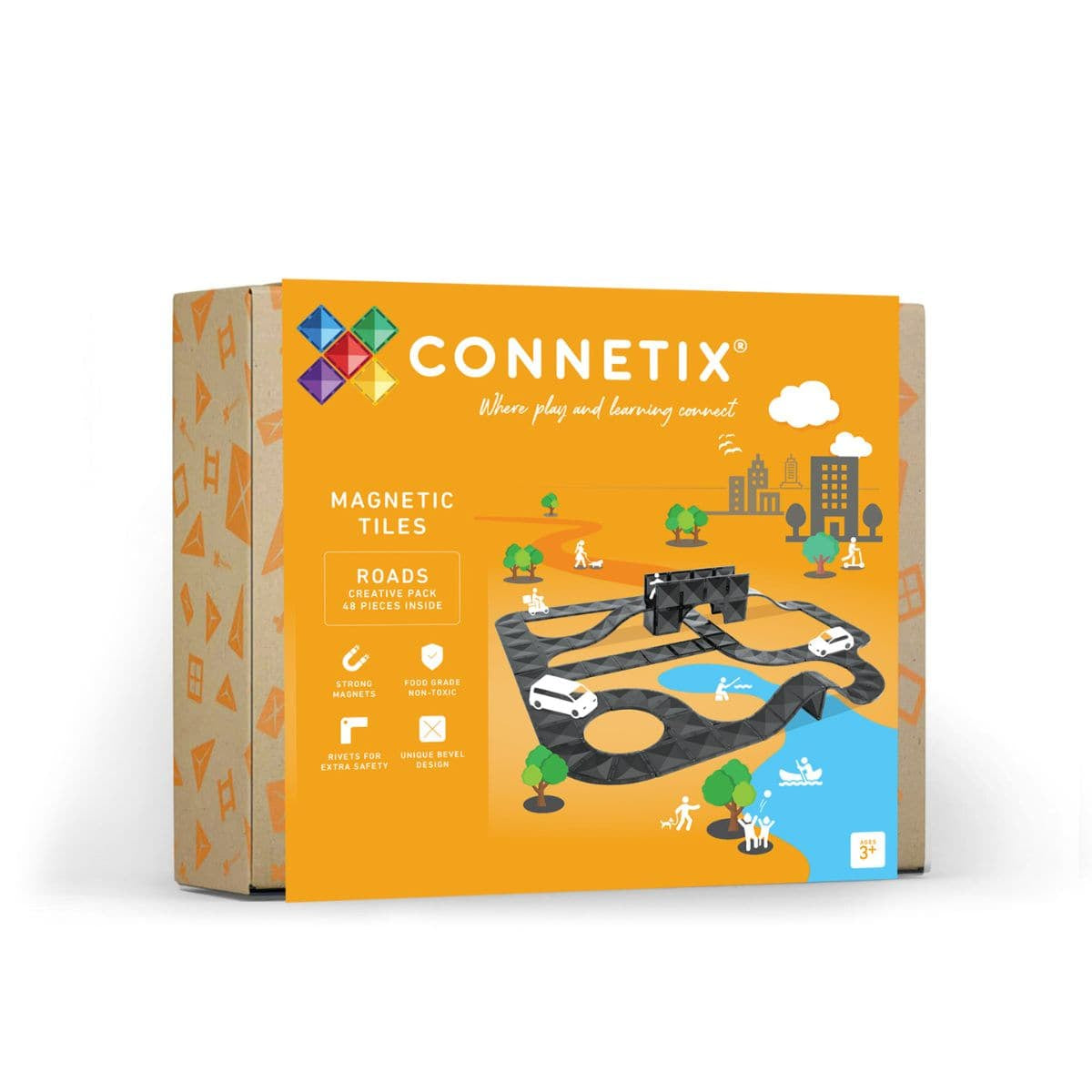 Connetix - Magnetische Autobaan set van 48 - Constructie Speelgoed - Playlaan