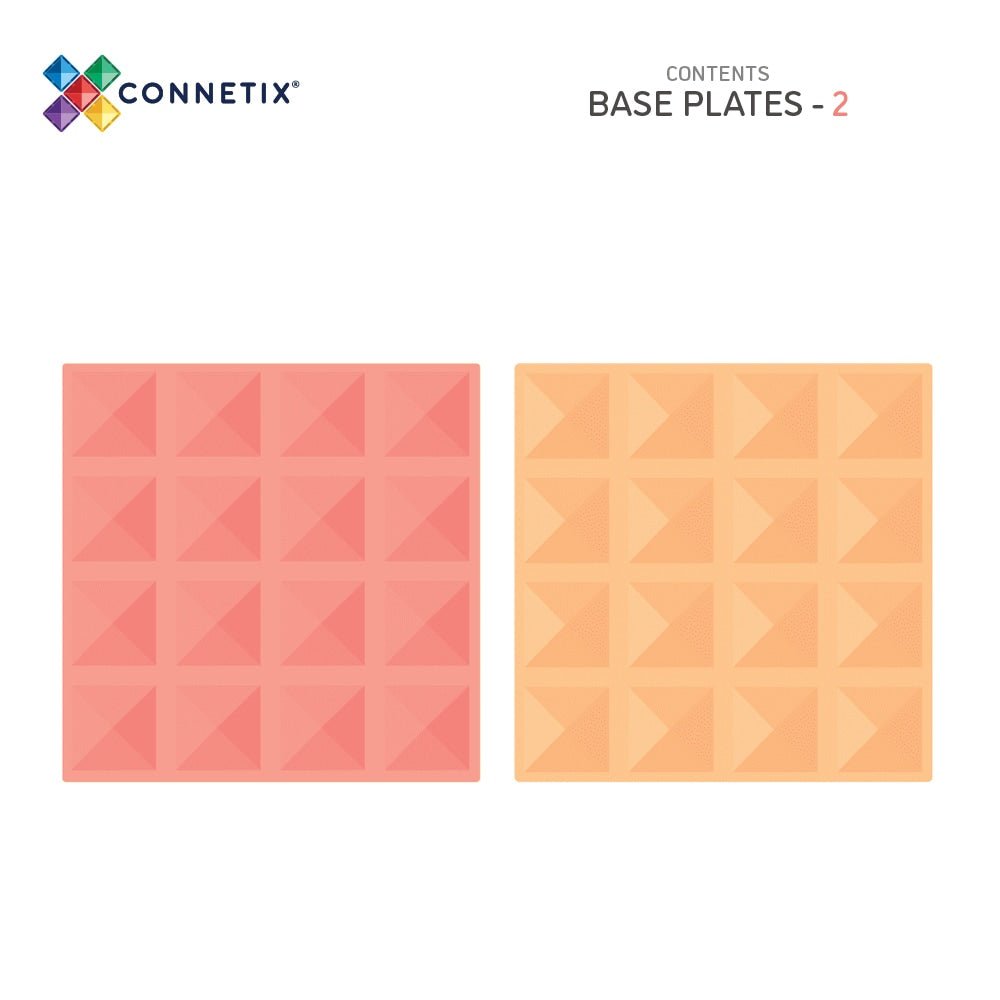 Connetix - Pastel Lemon & Peach Base Plate 2 st - Magnetisch Bouw en Constructie Tegels - Playlaan