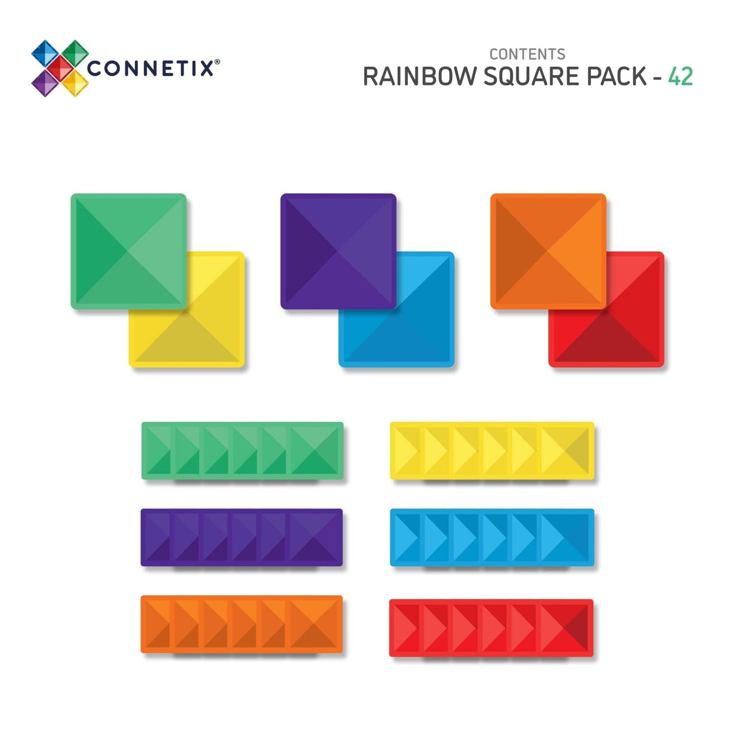 Connetix - Rainbow Square Pack 42 st - Playlaan