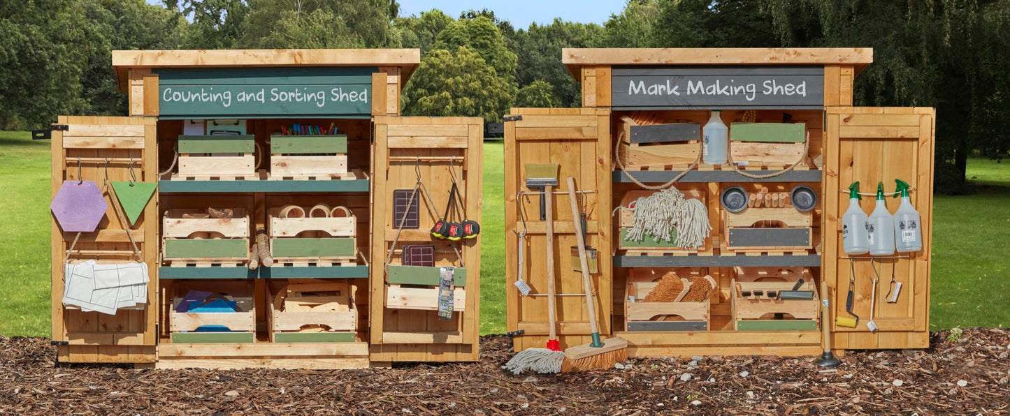 Cosy - Kasten set - Wiskunde & Mark Maken - Peuterchuurtjes set van 2 - Playlaan