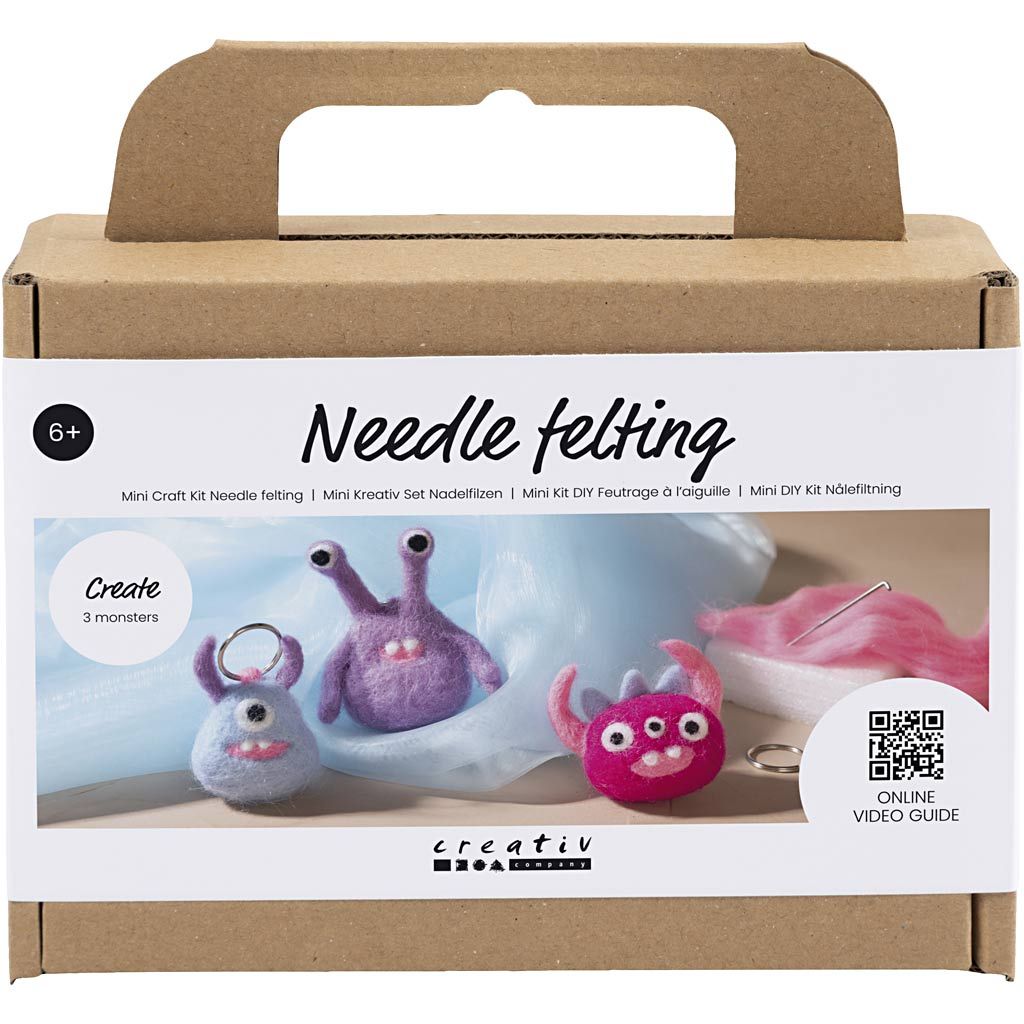 Creativ Company - Creativ Company - Mini hobbyset naaldvilten monsters - Playlaan