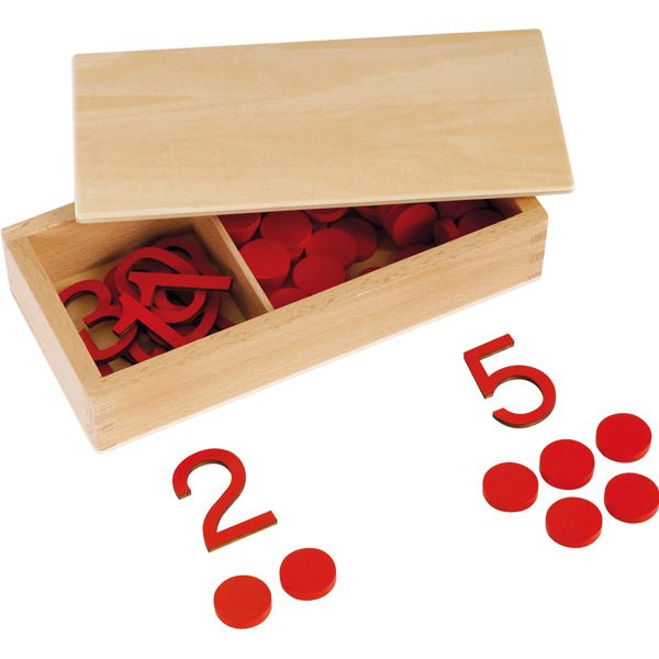 Eduplay - Eduplay - Montessori houten cijfers en fiches in doos - Playlaan