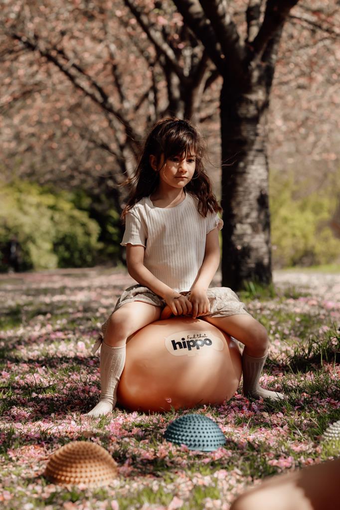 Find that Hippo - SPRINGBAL - Oranje dia.45cm, incl. pomp - Playlaan
