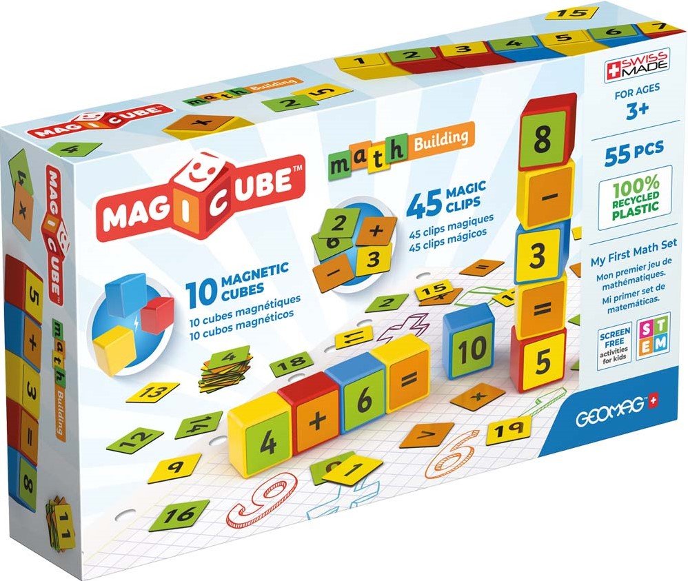 Geomag - Magicube Math Building Recycled Clips 55 pcs - Playlaan