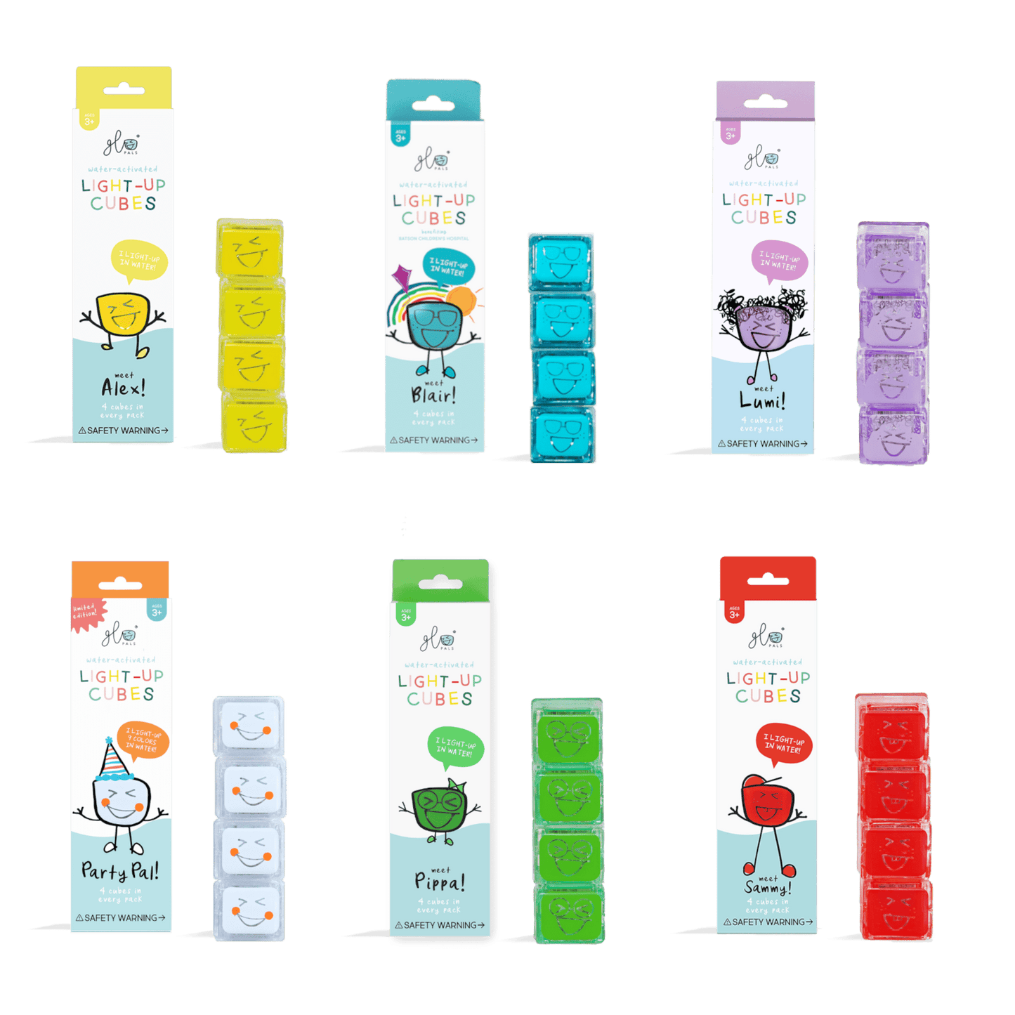 Glo Pals - Glo Pals Mega Set van 24 Light up kubussen - Alex Blair Lumi Pippa Party en Sammy - Playlaan