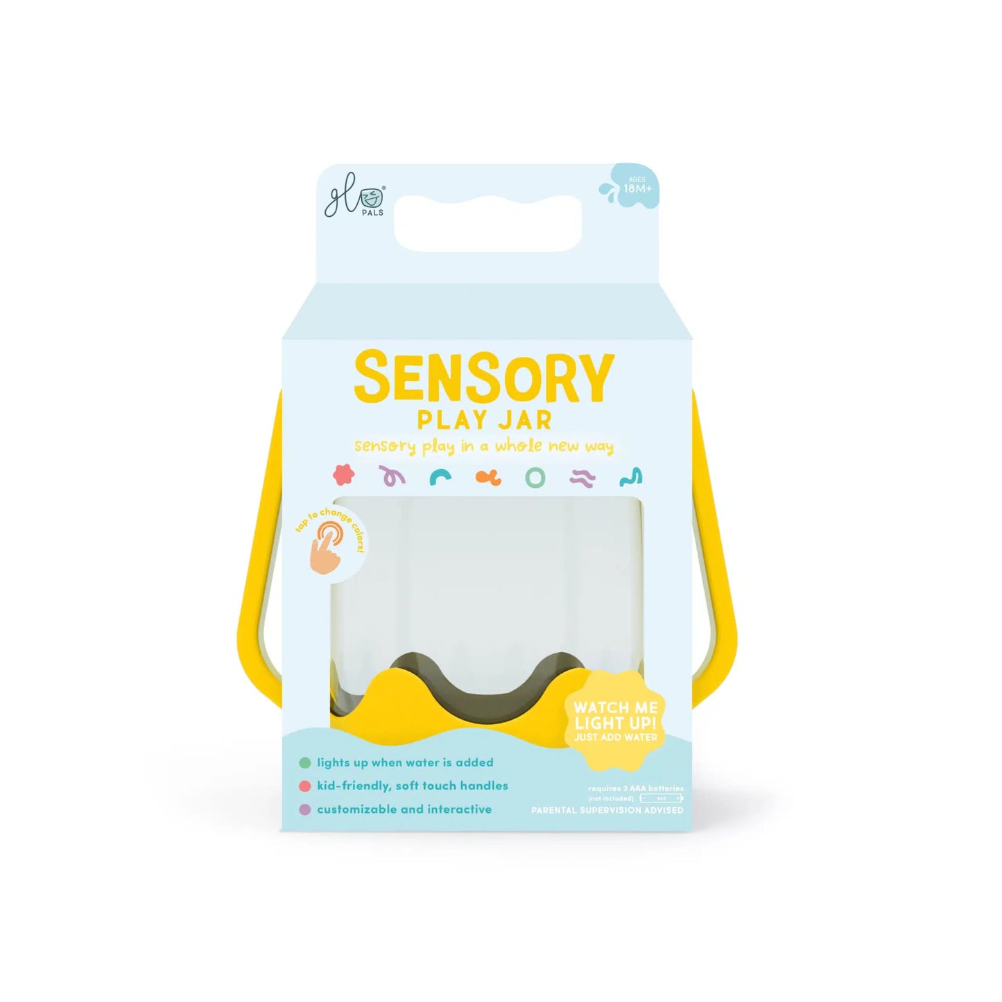 Glo Pals - Glo Pals - Sensory Play Jar - Geel - Playlaan