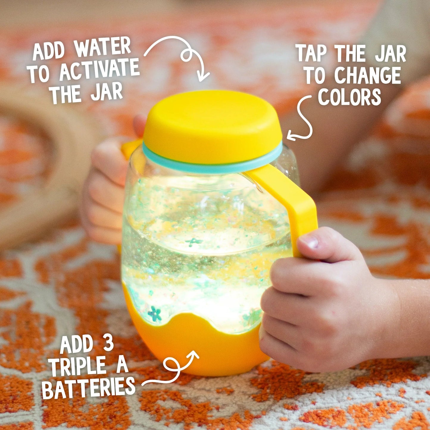 Glo Pals - Glo Pals - Sensory Play Jar - Geel - Playlaan