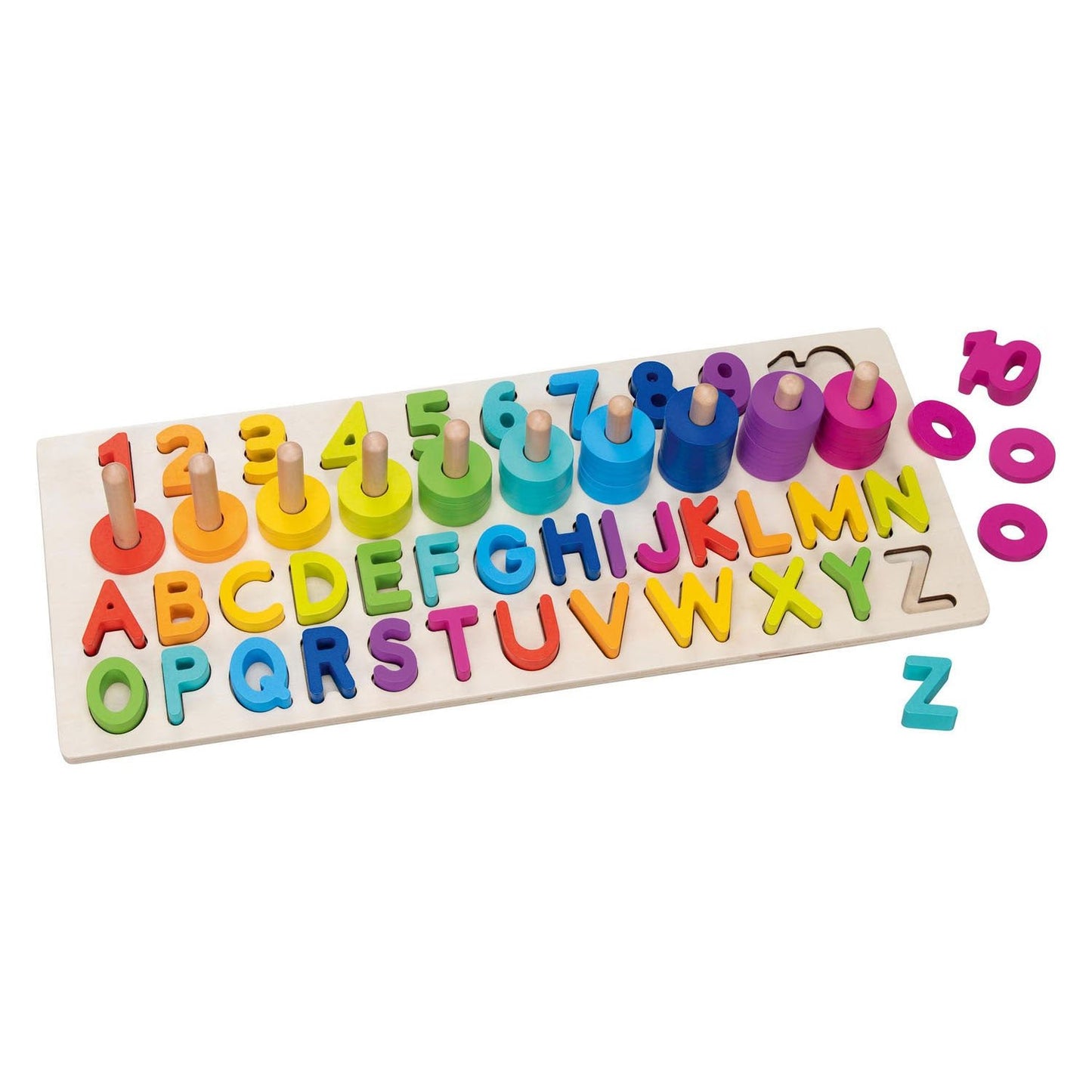 Goki - Houten Alfanumerieke Puzzel, 91dlg. - Playlaan
