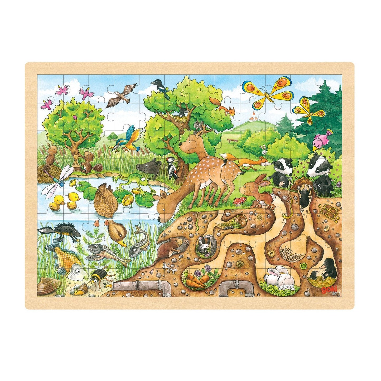 Goki - Puzzel Natuur 96st. Hout - Playlaan