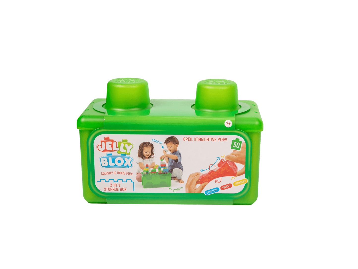 Goliath - Jelly Blox - Stash & Stack (2 - in1 opbergdoos) - Sensorische Bouwblokken 30st - Playlaan
