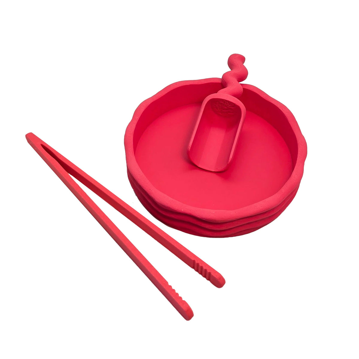 Grennn - Grennn - Sensorische speelset schepje, bakje, picet - Pastel rood - Playlaan