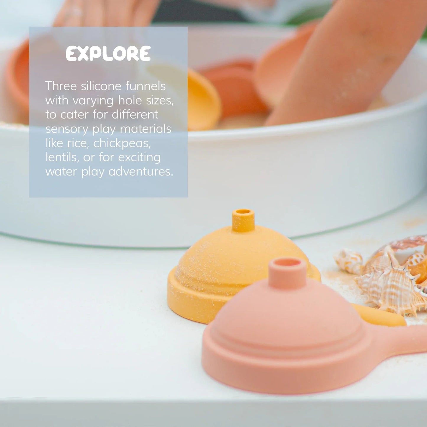 Inspire My Play - Funnels set van 3 - Koraal / Geel - Playlaan