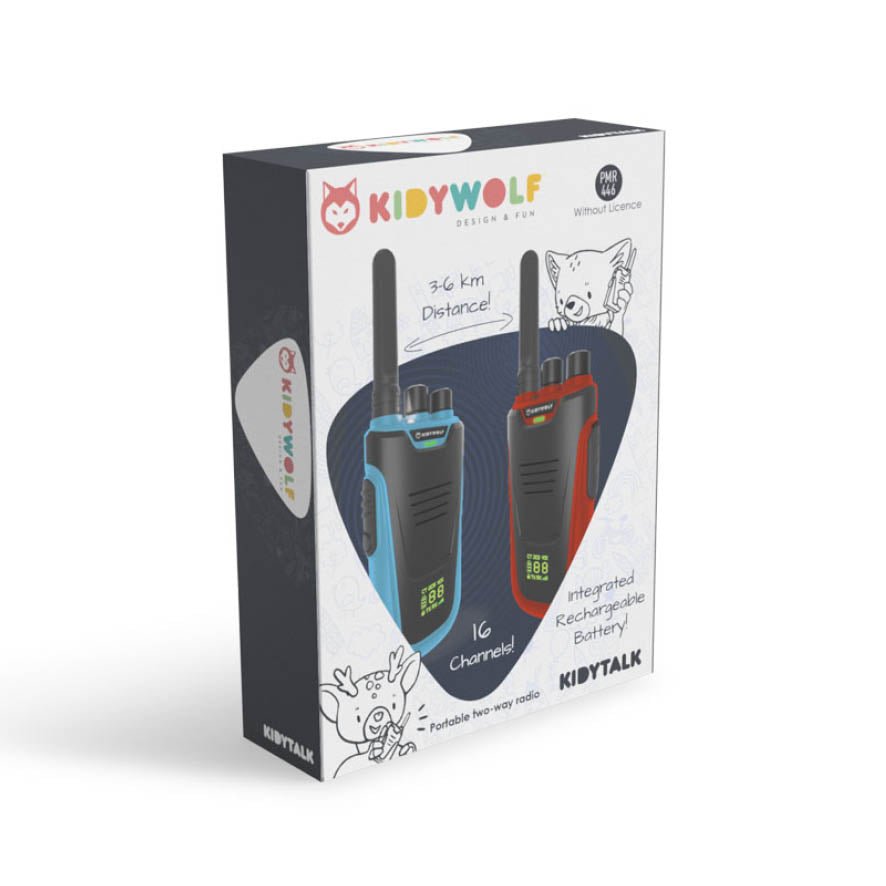 Kidywolf - KIDYTALK Talkie-walkies blue-red 3-6 km Distance - Playlaan