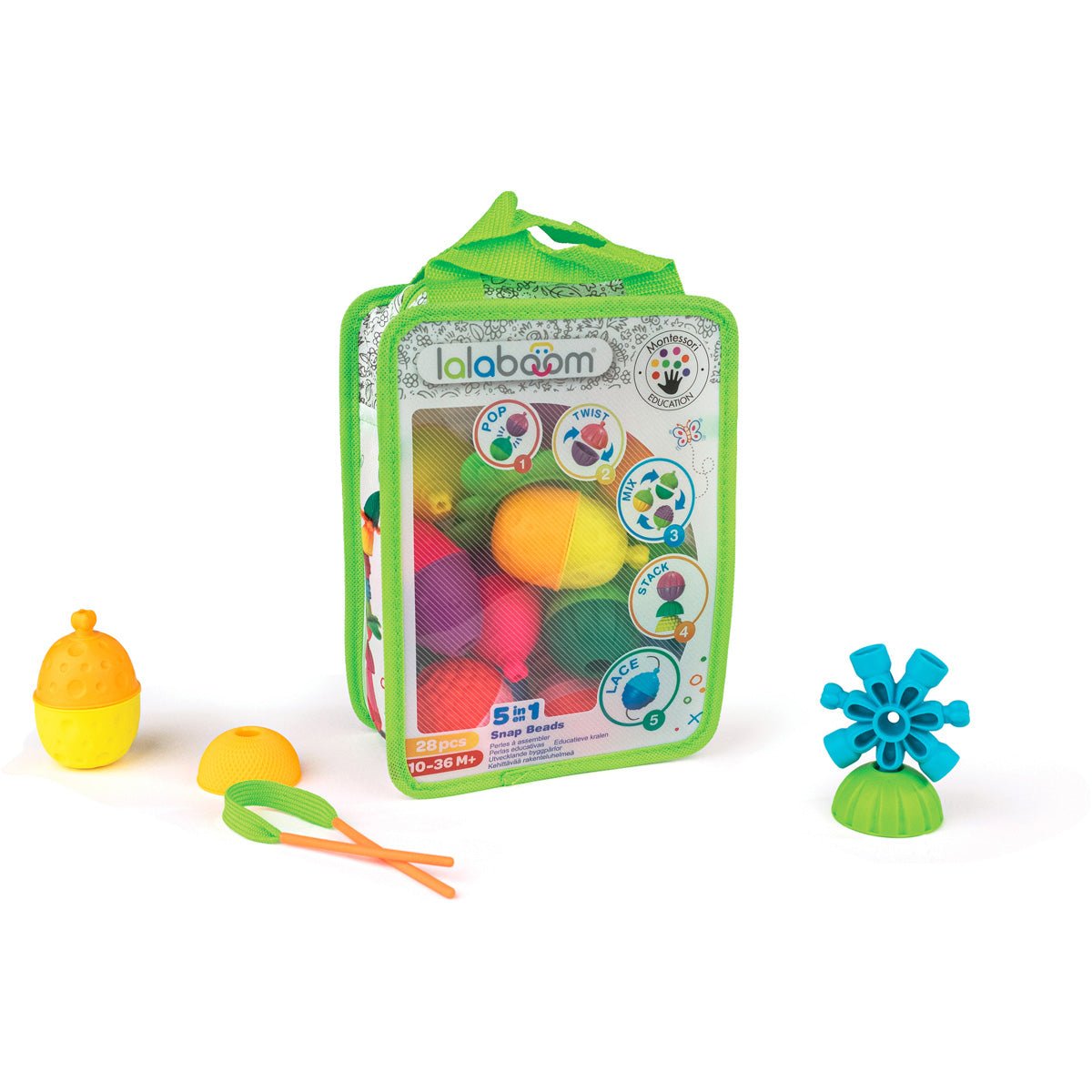 Lalaboom - Lalaboom - Educatieve kralen en accessoires (28st) - Playlaan
