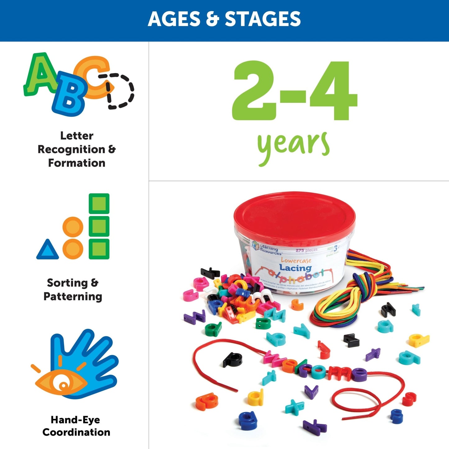 Learning Resources - Learning Resources - Lowercase Lacing Alphabet - Playlaan