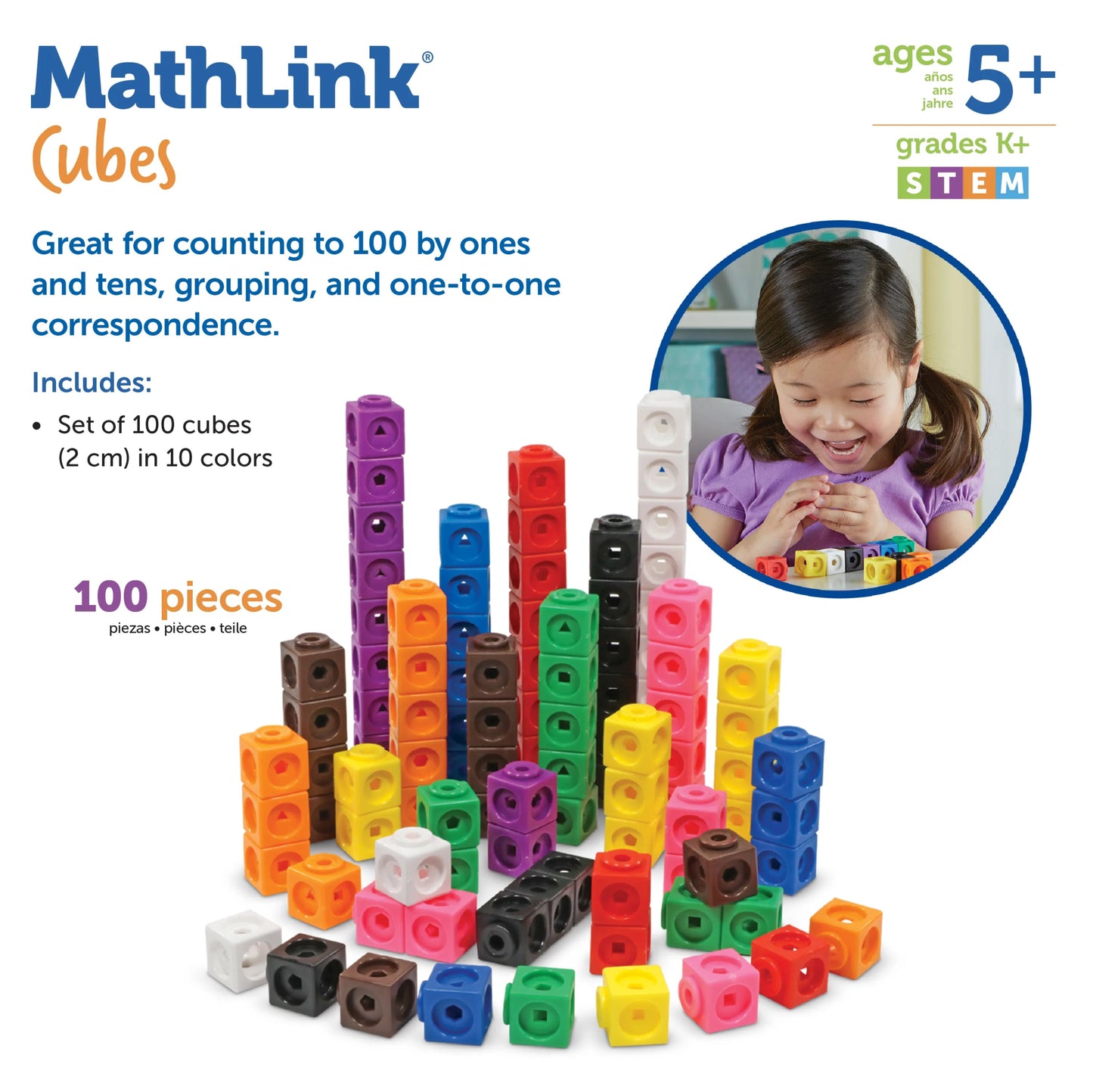 Learning Resources - Mathlink ® Kubussen Set van 100 - Playlaan