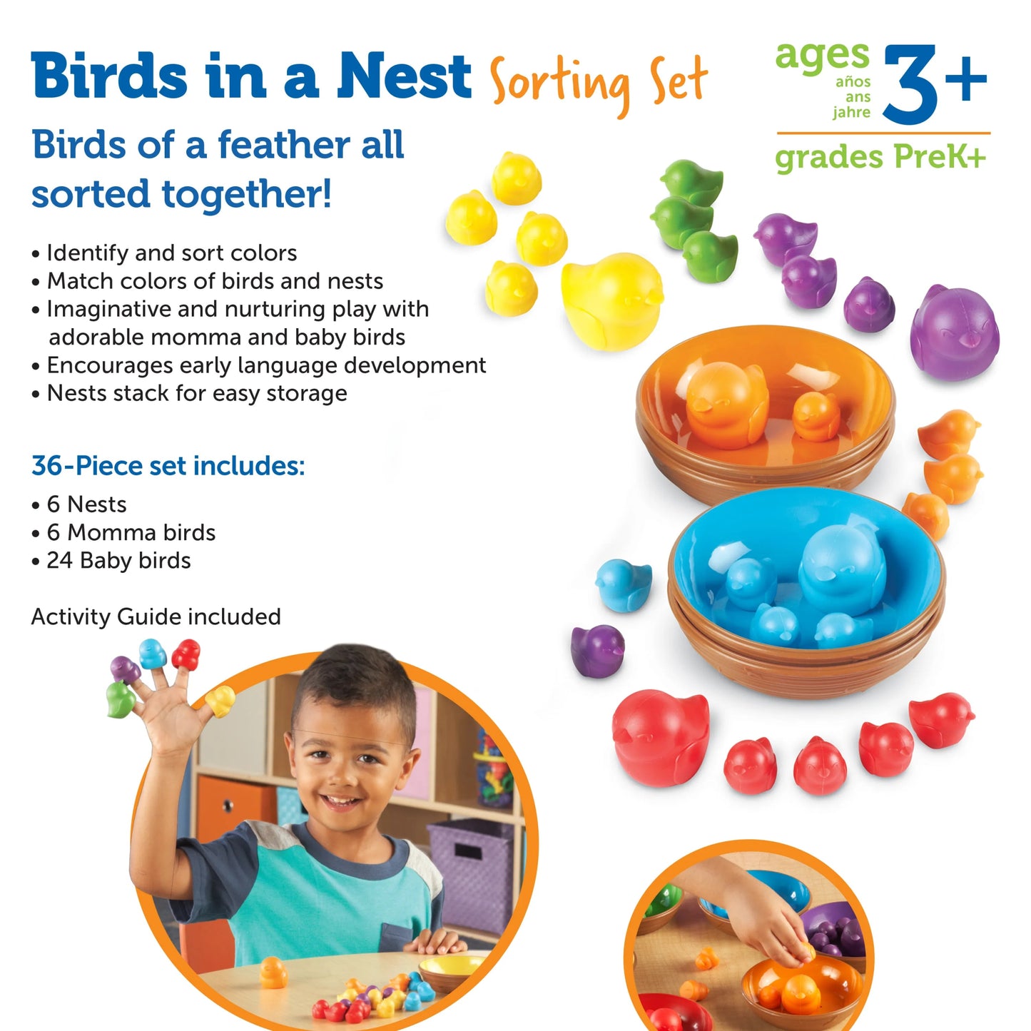 Learning Resources - Vogels in een Nest - Sorteerset - Playlaan