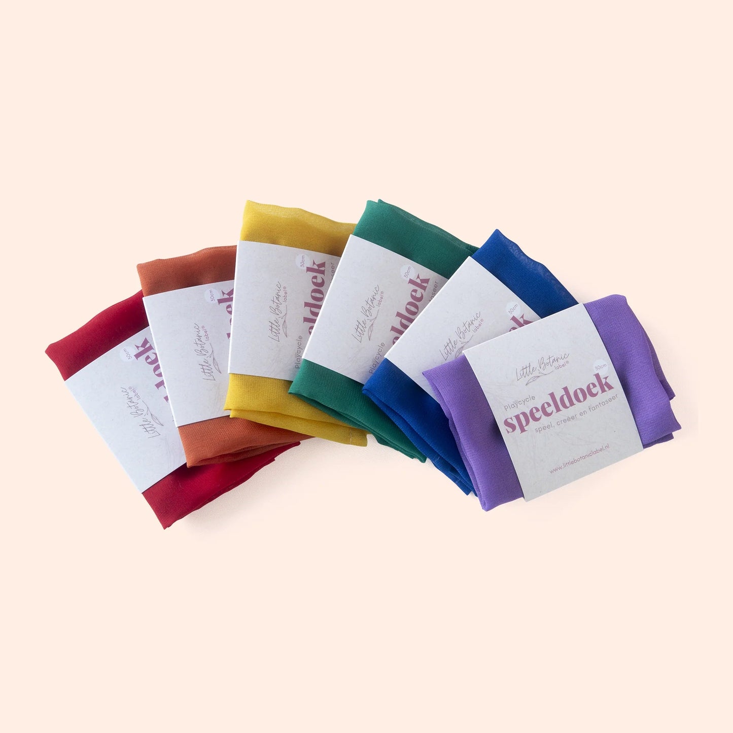 Little Botanic label - Little Botanic label - Playcycle speeldoek set 6 - delig 30cm - Regenboog - Playlaan
