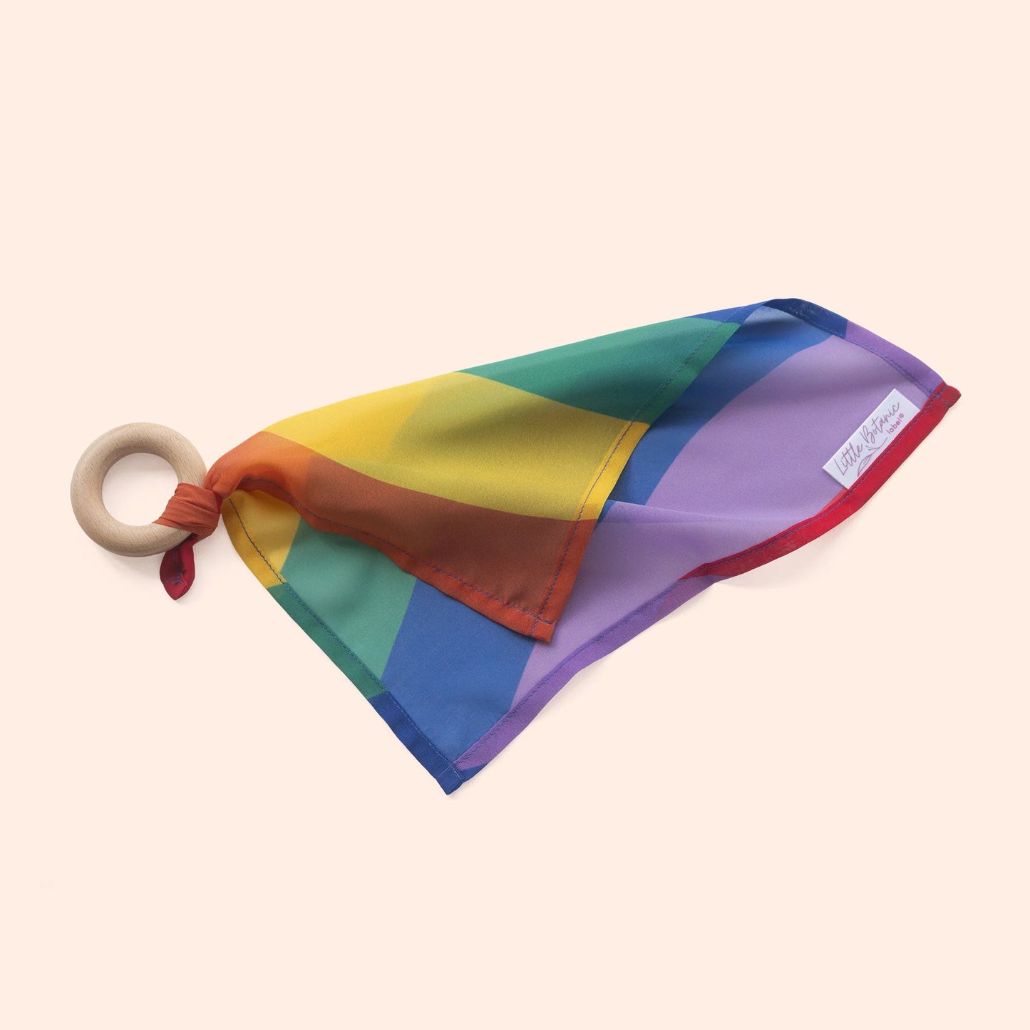 Little Botanic label - Little Botanic label - Playcycle speeldoek waves 30cm +ring - Regenboog - Playlaan