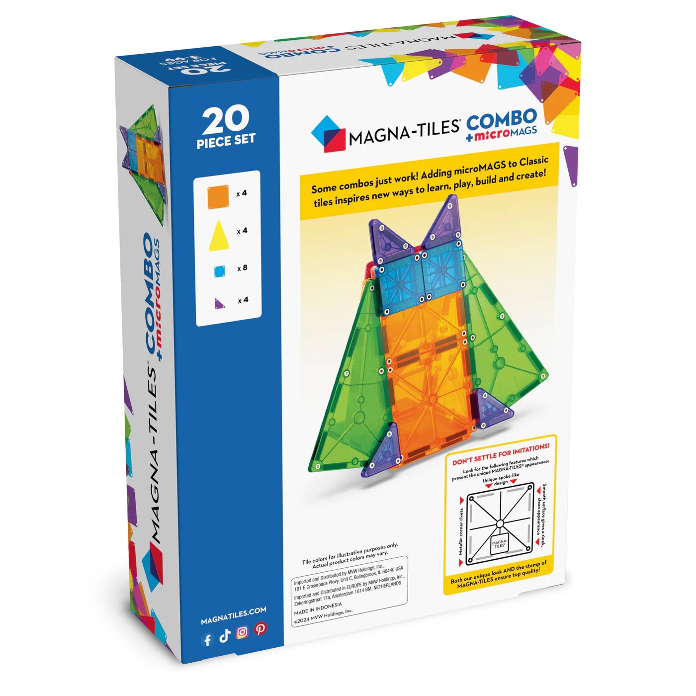 Magna - Tiles - MAGNA - TILES® COMBO + microMAGS - 20stuks - Playlaan