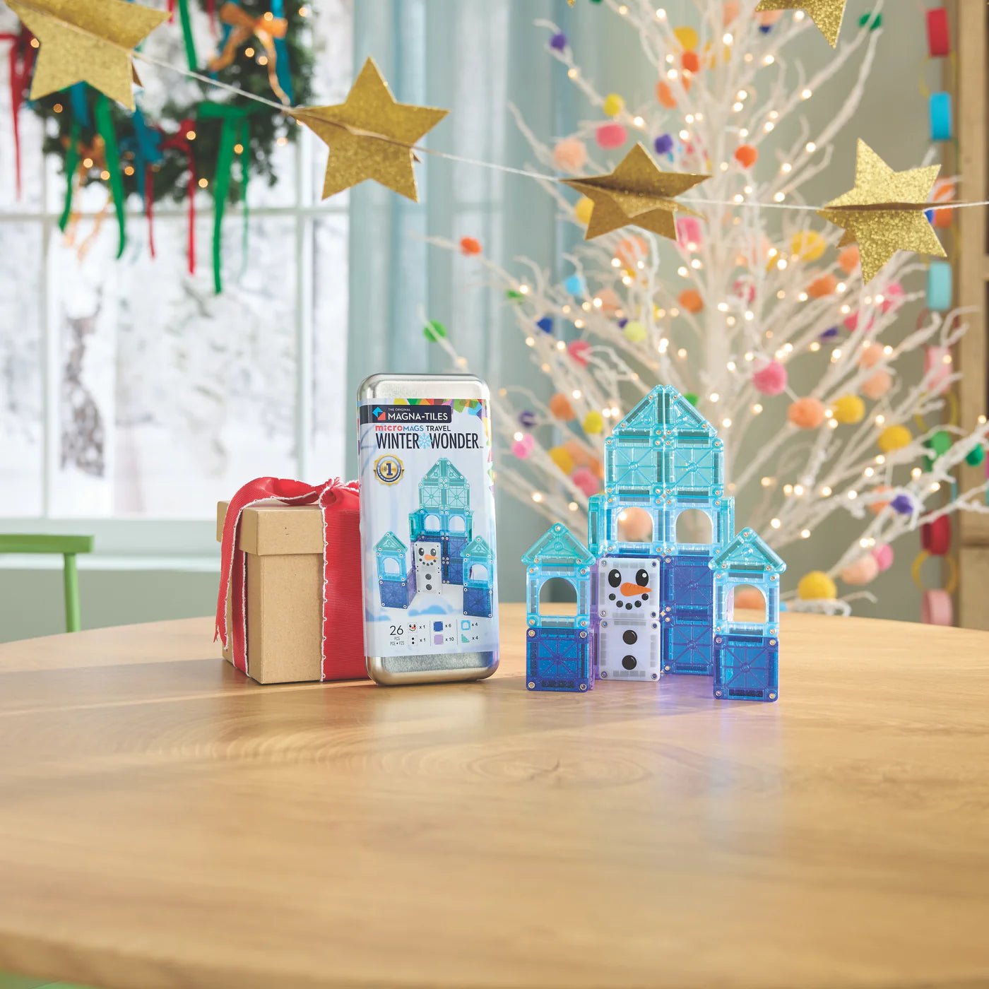 Magna - Tiles - Magna - Tiles Winter Wonder Travel set in metalen blikje 26st - Playlaan