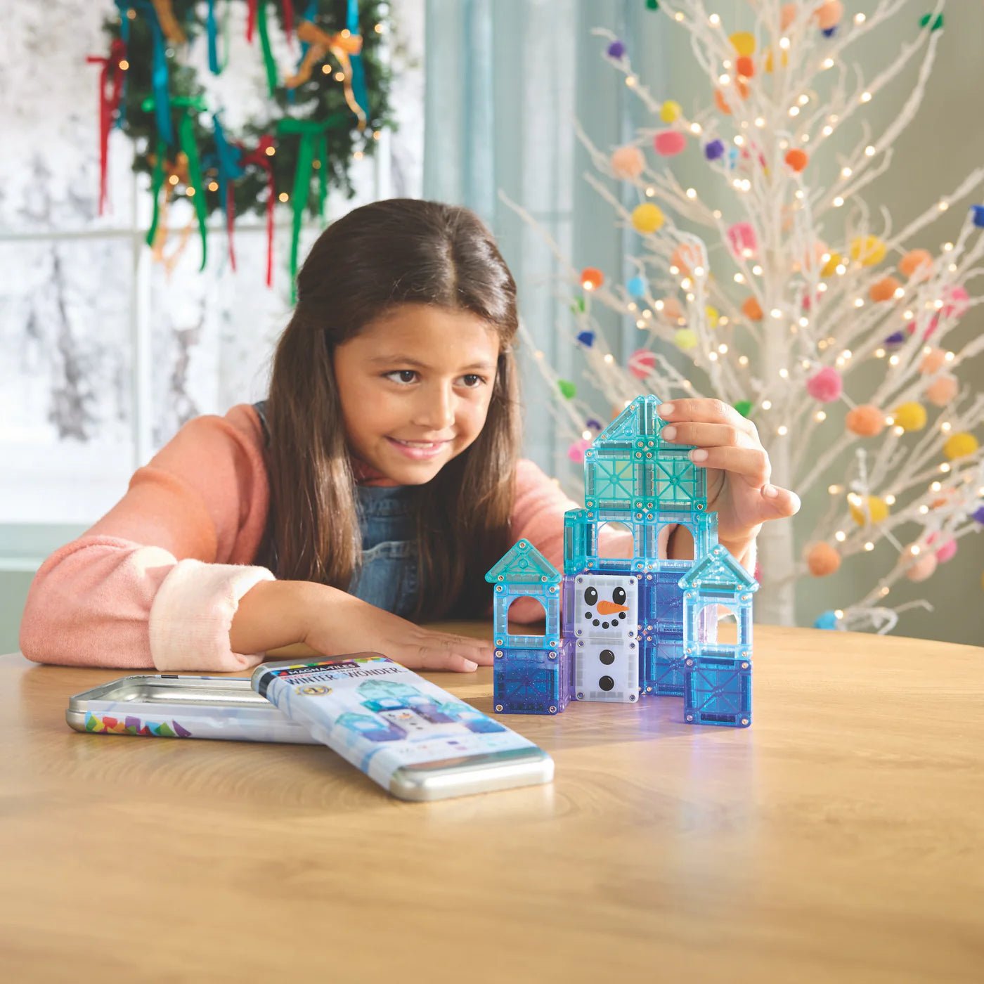 Magna - Tiles - Magna - Tiles Winter Wonder Travel set in metalen blikje 26st - Playlaan
