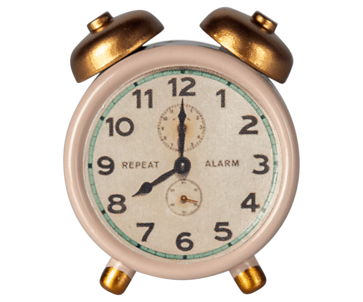 Maileg - Alarm clock, Mouse - Powder - Playlaan
