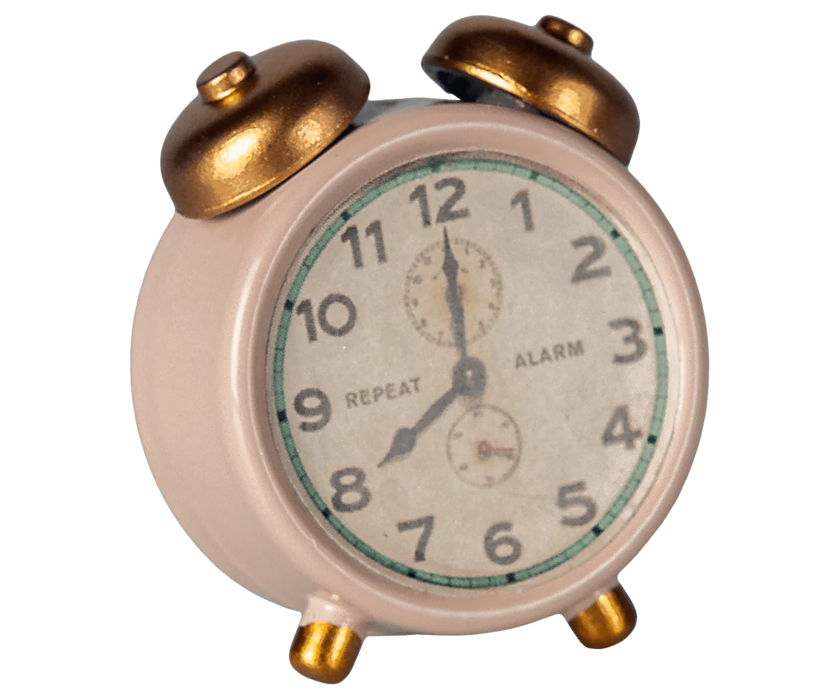 Maileg - Alarm clock, Mouse - Powder - Playlaan