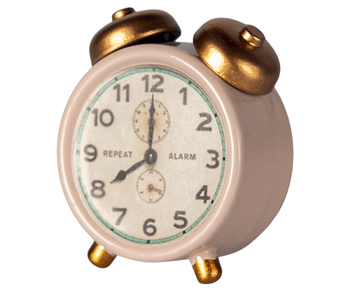 Maileg - Alarm clock, Mouse - Powder - Playlaan