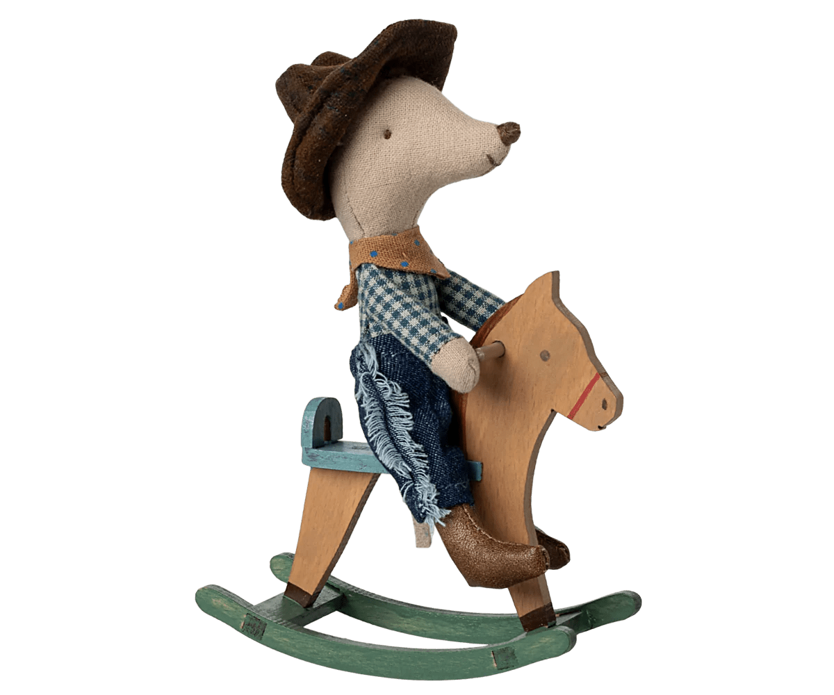 Maileg - Maileg - Cowboymuis op hobbelpaard - Kleine broer - Playlaan