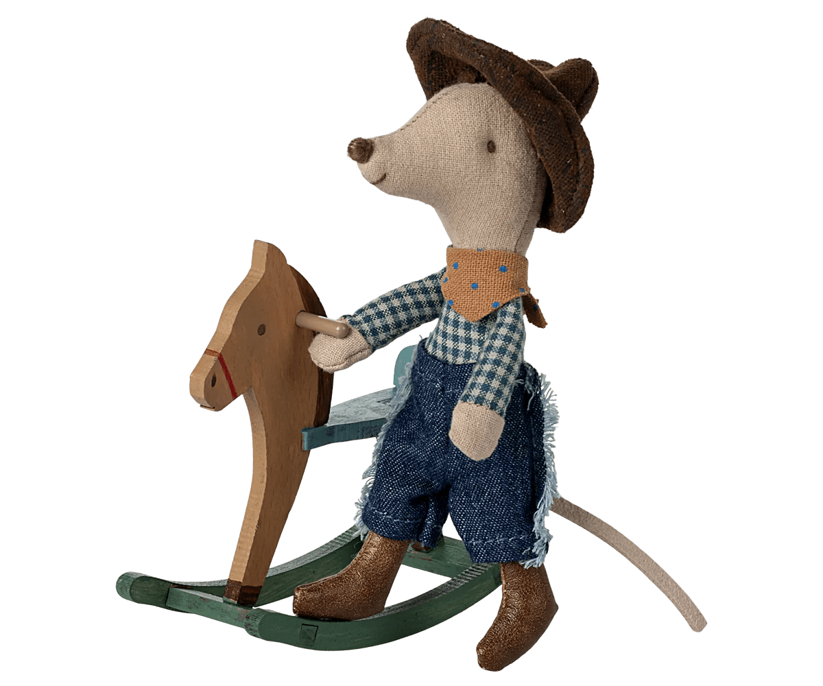 Maileg - Maileg - Cowboymuis op hobbelpaard - Kleine broer - Playlaan