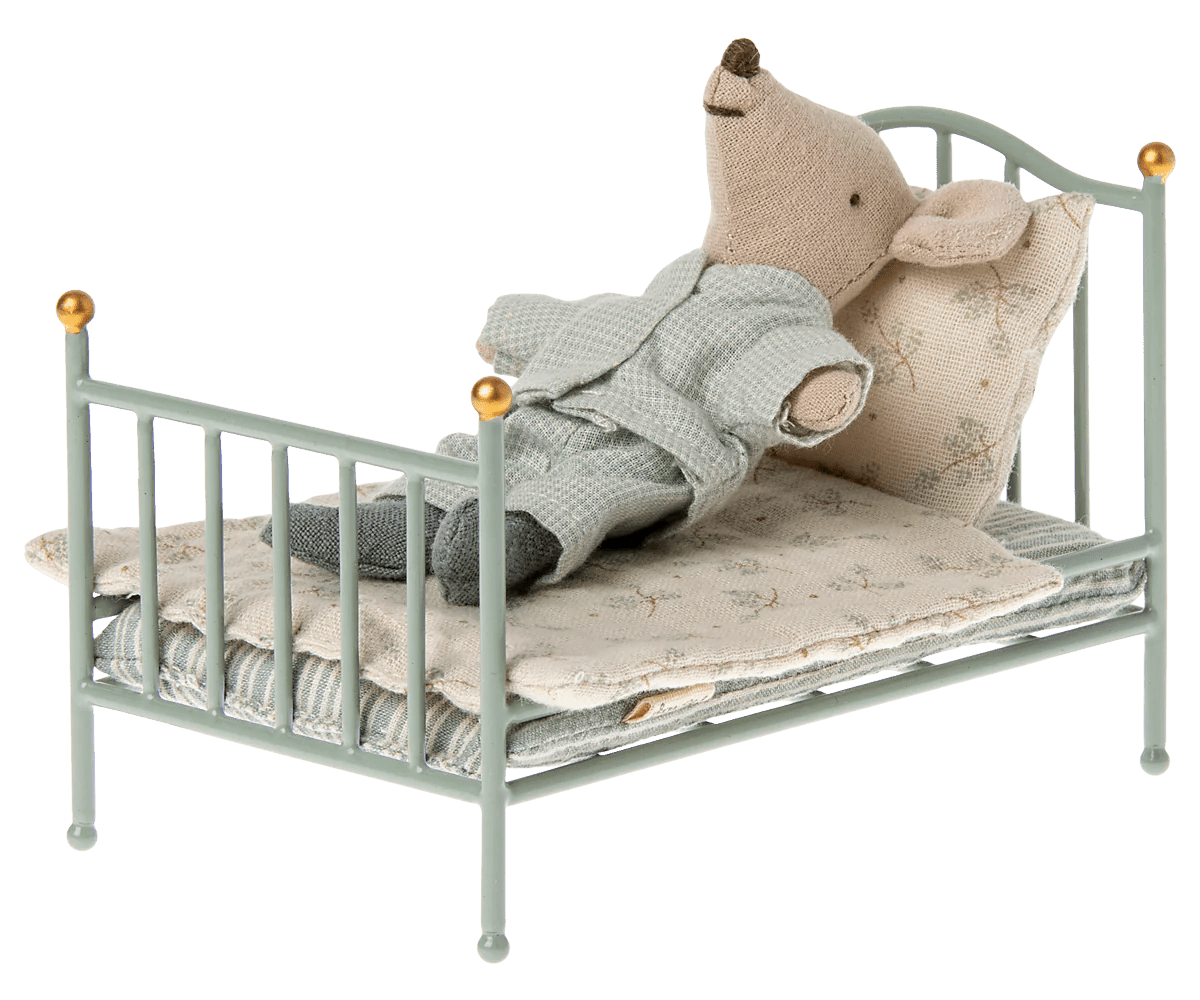 Maileg - Vintage bed, Muis - Mint - Playlaan