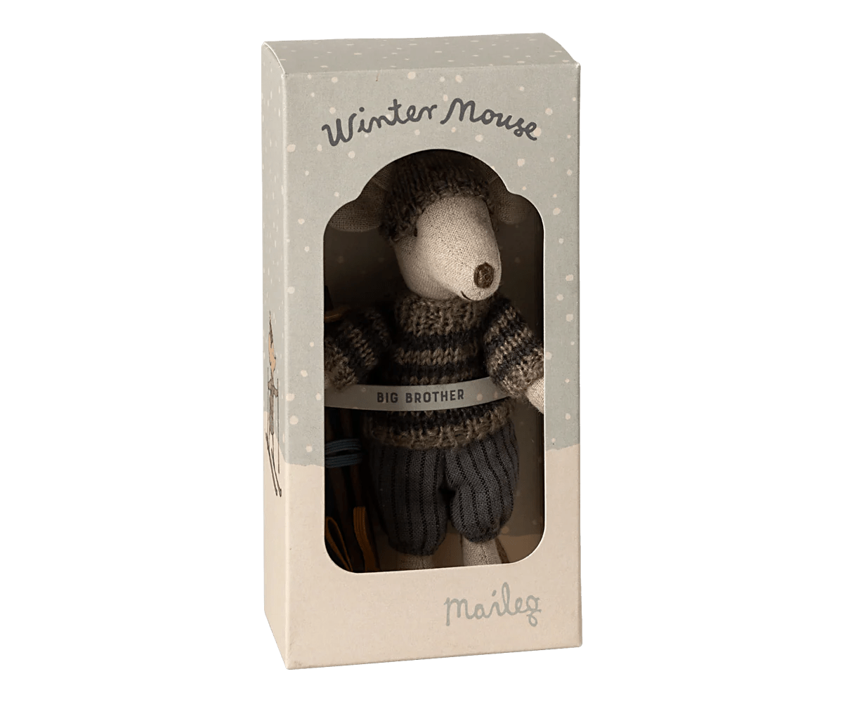 Maileg - Wintermuis met skiset - Groote Broer - Grijs - Playlaan