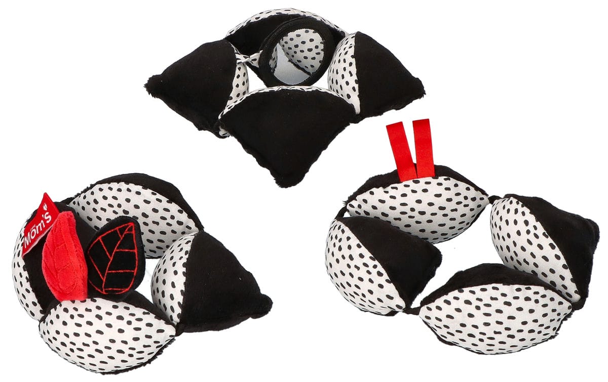 Mom's Care - Mom's Care - Montessori Babybal met spiegel Zwart - Wit - Playlaan