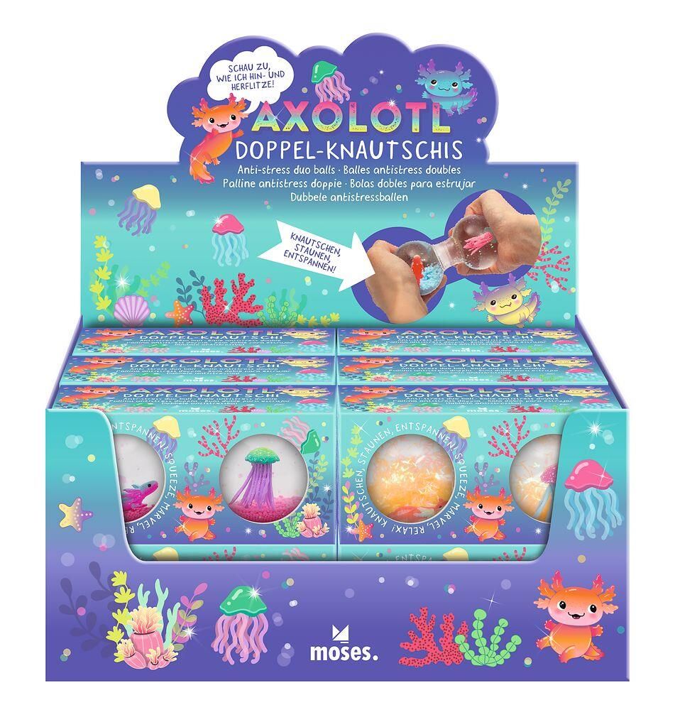 Moses verlag - Moses - Axolotl dubbele anti stressbal 1 st assorti - Playlaan