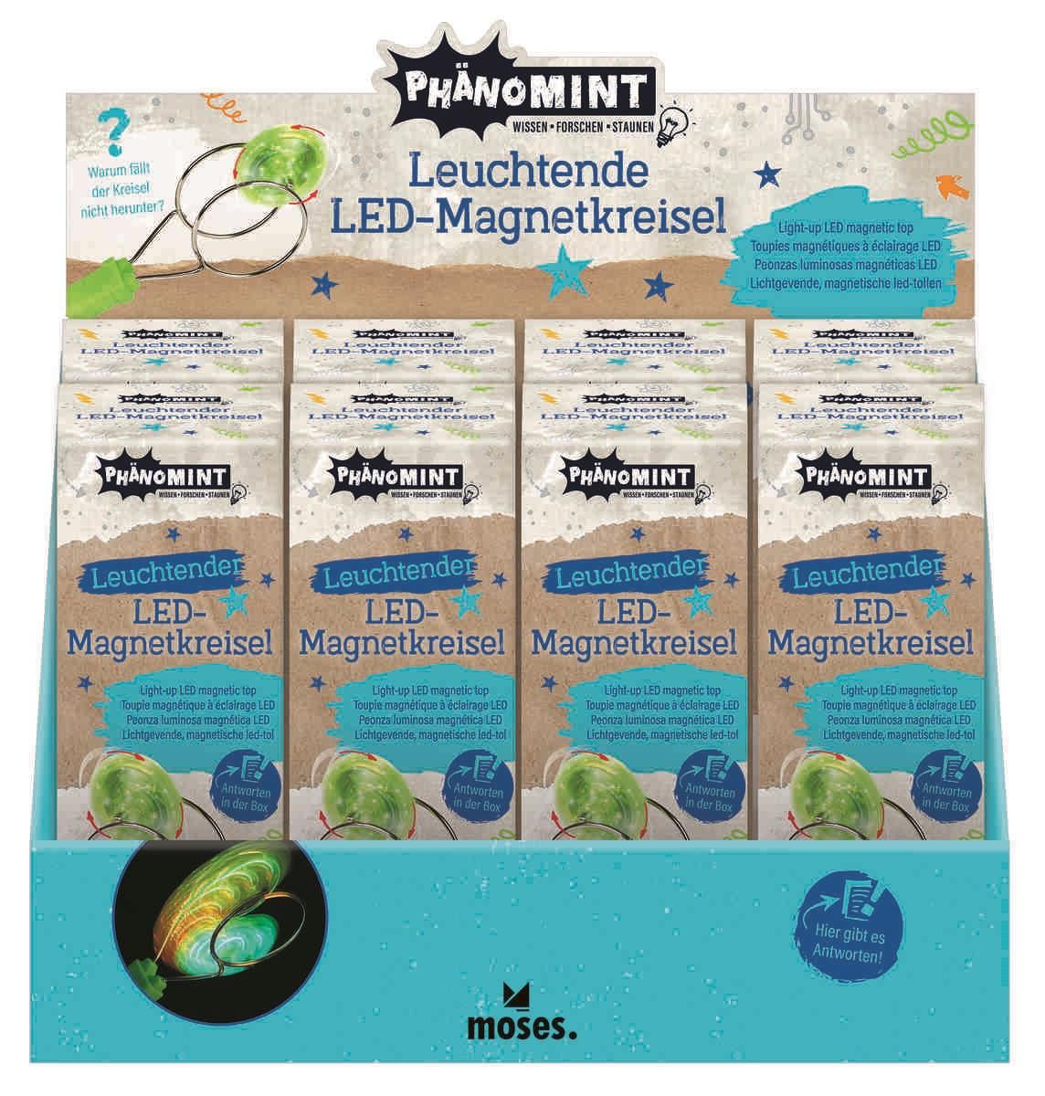 Moses verlag - Moses - PhänoMINT lichtgevende magnetische led tol 1 st assorti - Playlaan