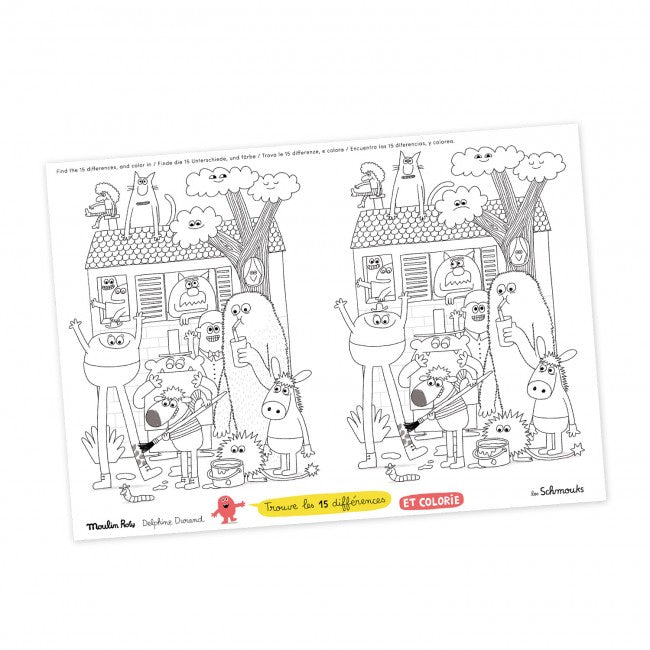 Moulin Roty - Placemats in te Kleuren set van 40 - Les Schmouks - Playlaan