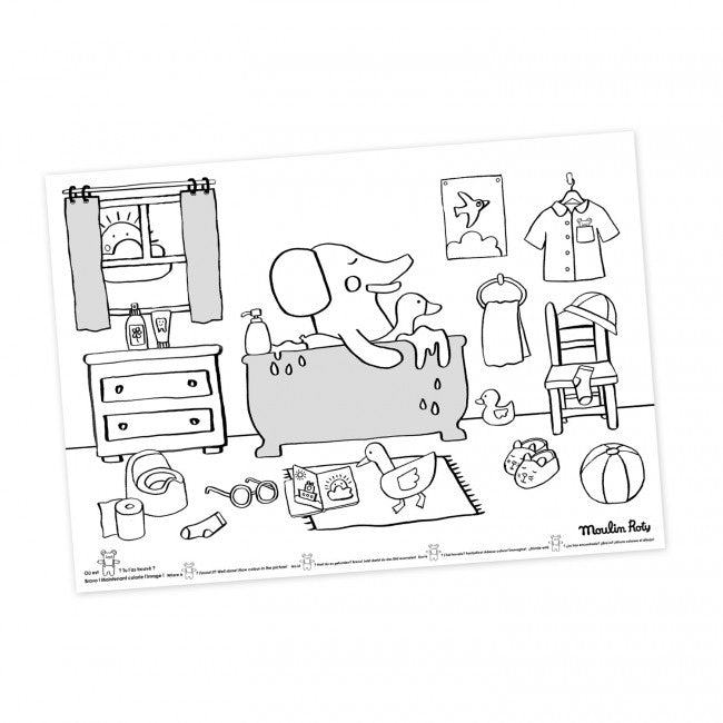Moulin Roty - Placemats in te Kleuren set van 40st - Les Popipop - Playlaan