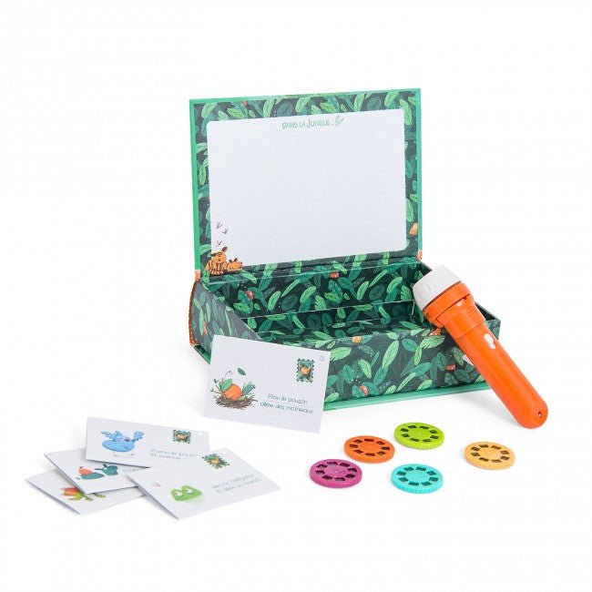 Moulin Roty - Verhaaltjesboek Projector Lamp - Dans La Jungle - Playlaan
