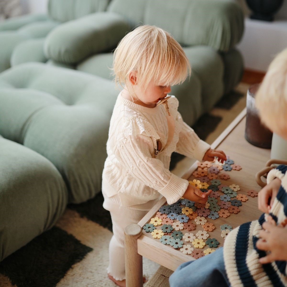 Mushie - Connect Toy Hex set 100 - delig - Bouw en Constuctie Speelgoed - Playlaan